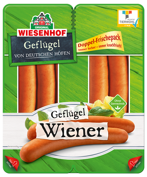 Wiesenhof Geflügel Geflügelwurst Wiener Würstchen Doppelpack