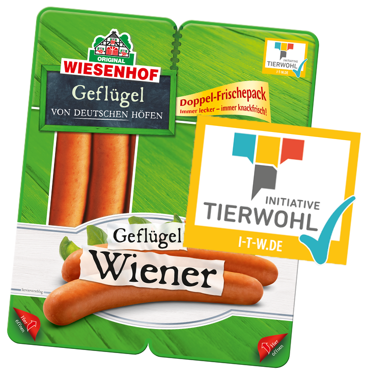Geflügel Wiener von WIESENHOF im Doppel-Frischepack